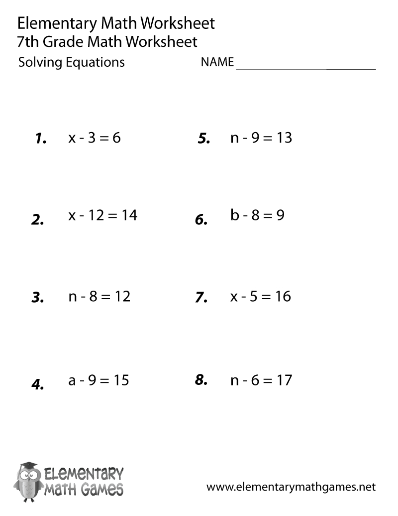 Algebra 3rd Grade