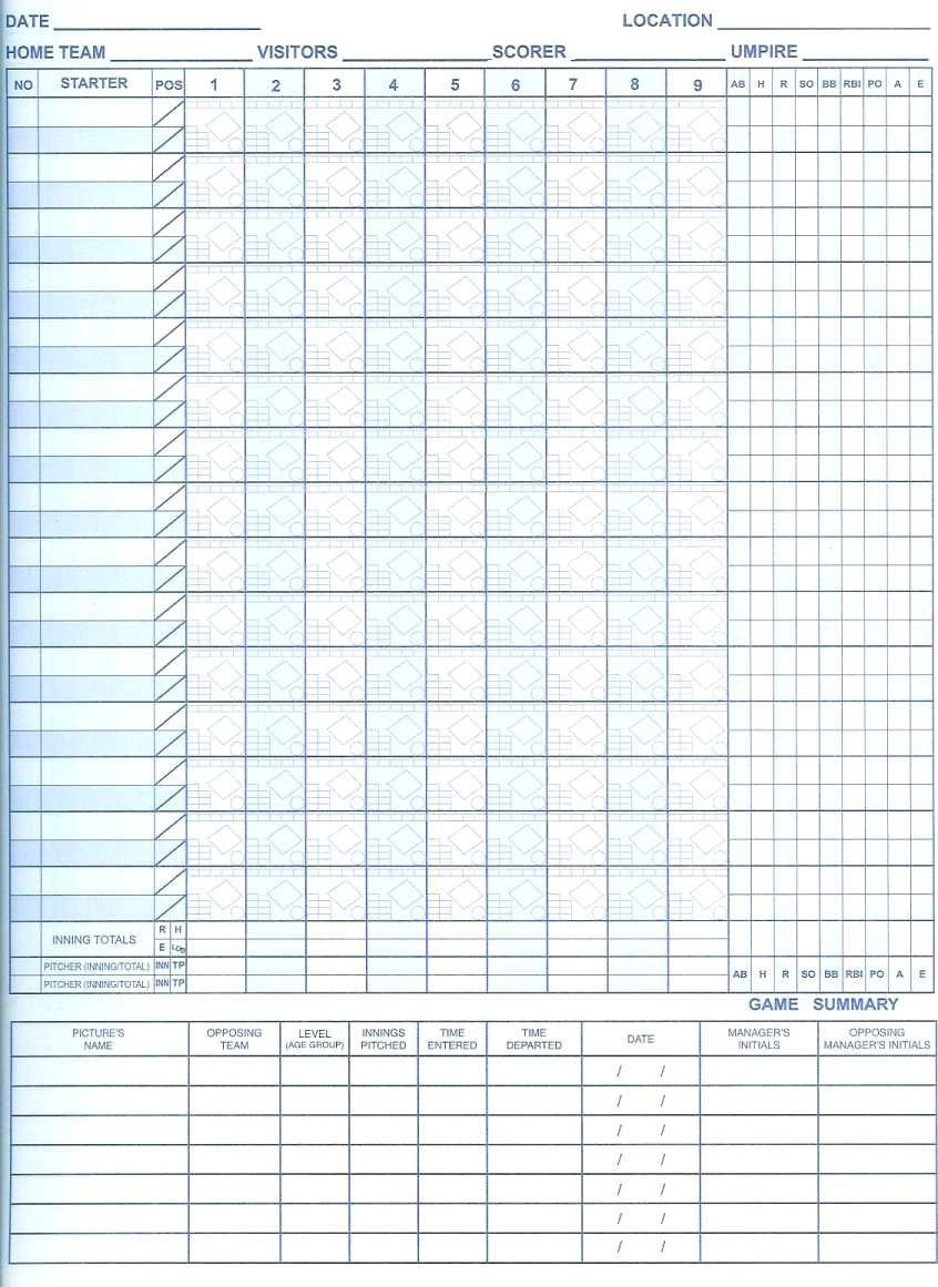 Free Printable Softball Score Sheets Printable Blank World