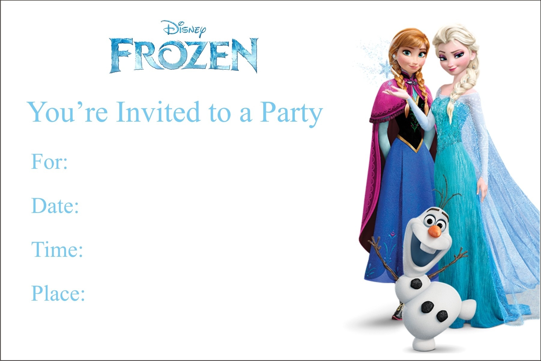 Frozen Free Printable Birthday Party Invitation Personalized Party - Free Printable Personalized Birthday Invitation Cards