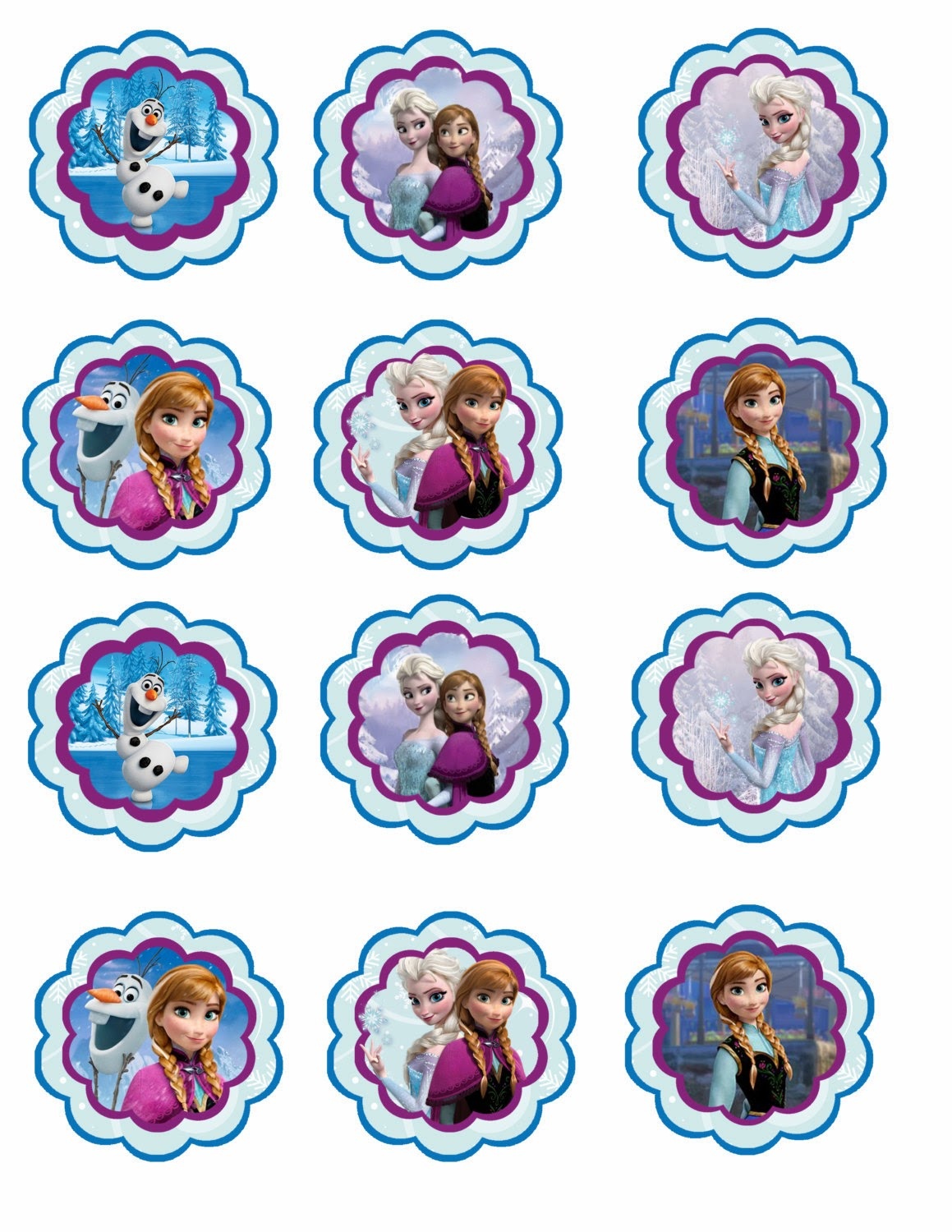 Frozen: Free Printable Toppers. - Oh My Fiesta! In English - Free Printable Barbie Cupcake Toppers