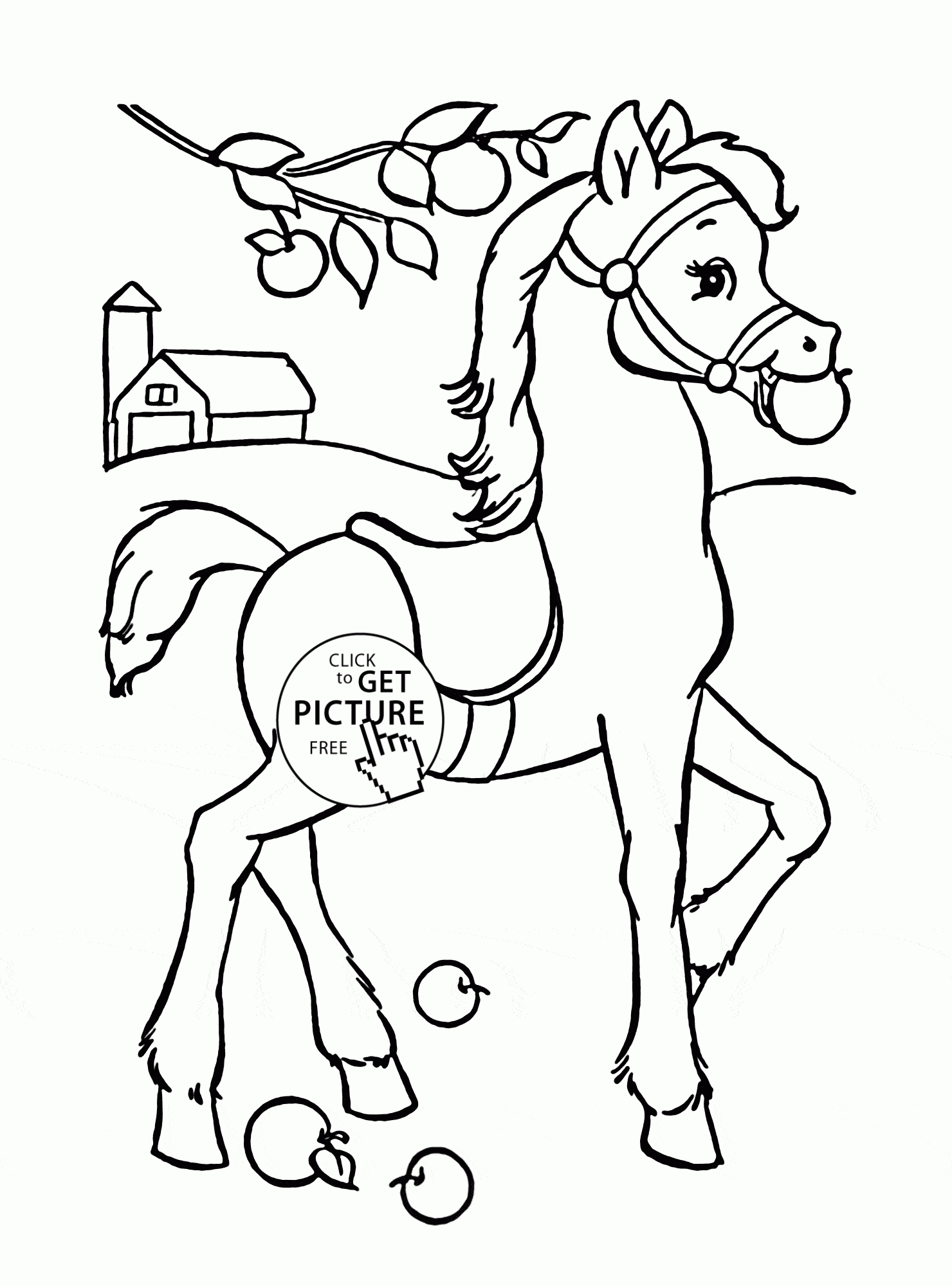 Funny Horse Coloring Page For Kids, Animal Coloring Pages Printables - Free Printable Horse Coloring Pages