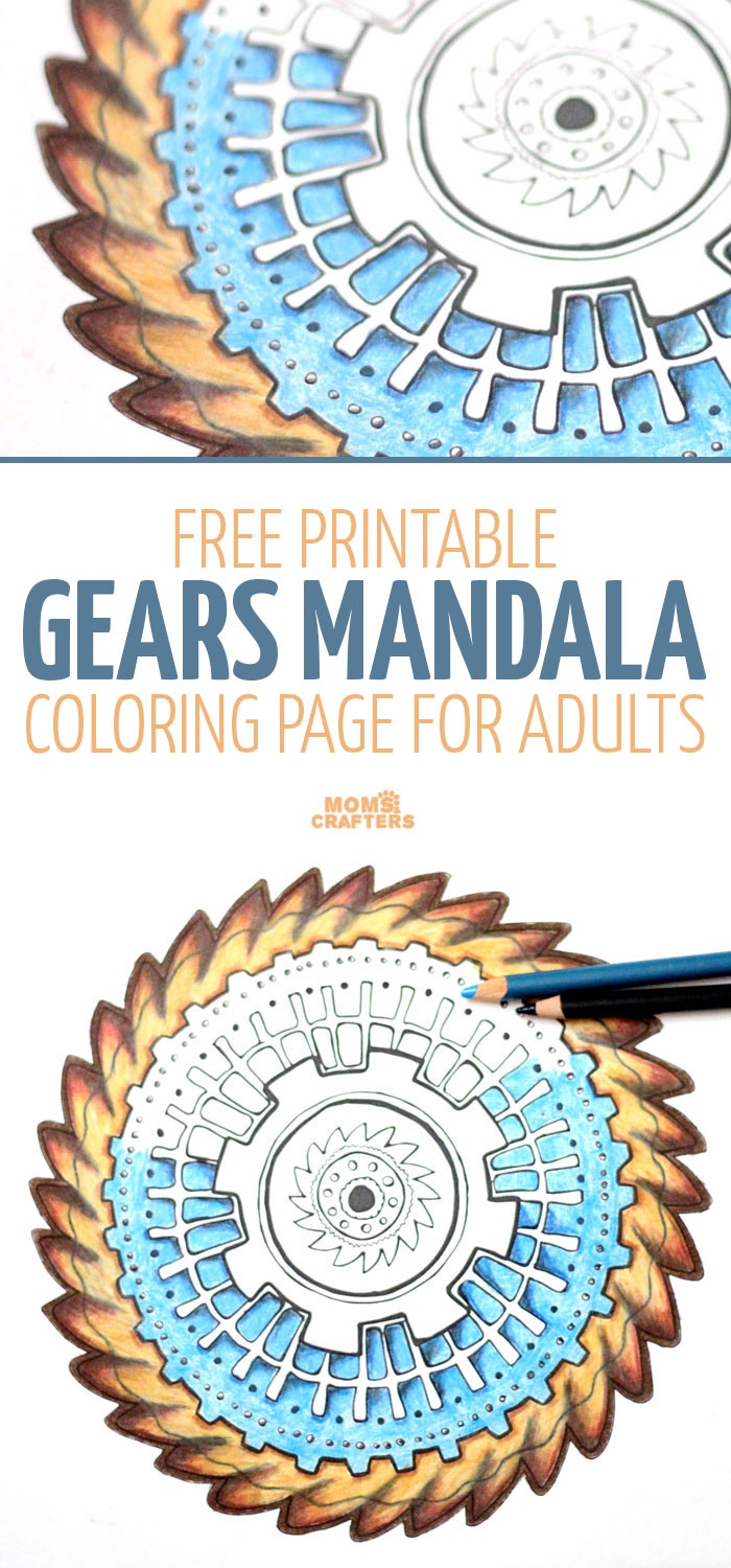 Gears Mandala Coloring Page - Free Printable * Moms And Crafters - Free Printable Gears