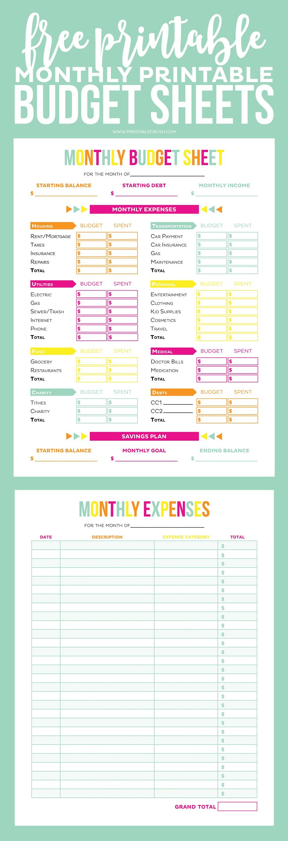 Get Your Finances In Order With These Free Printable Budget Sheets - Budgeting Charts Free Printable