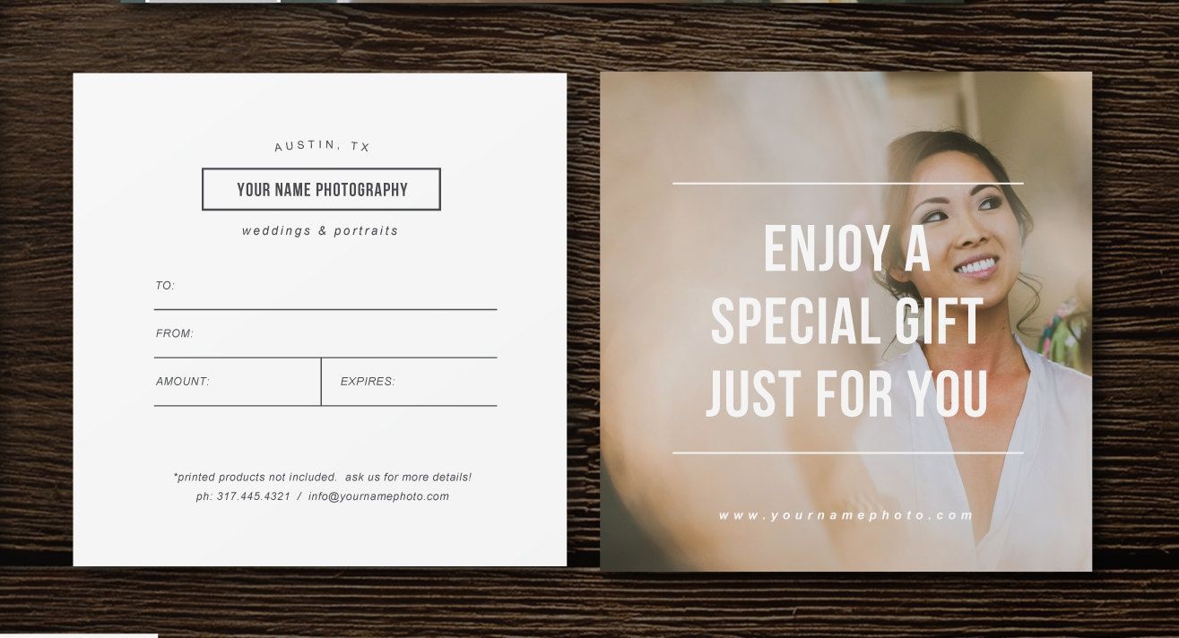 Gift Card Template - Professional Photography Templates - Free Printable Photography Gift Certificate Template