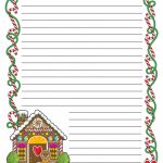 Gingerbread Printable Border Paper With And Without Lines | A To Z   Free Printable Writing Paper With Borders