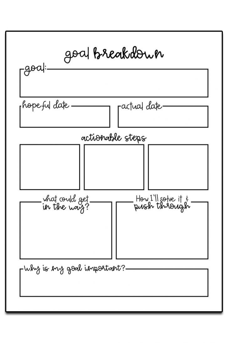 Free Printable Goal Setting Worksheets For Students