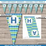 Golf Party Banner Template | Happy Birthday Banner | Editable Bunting   Free Printable Happy Birthday Banner Templates