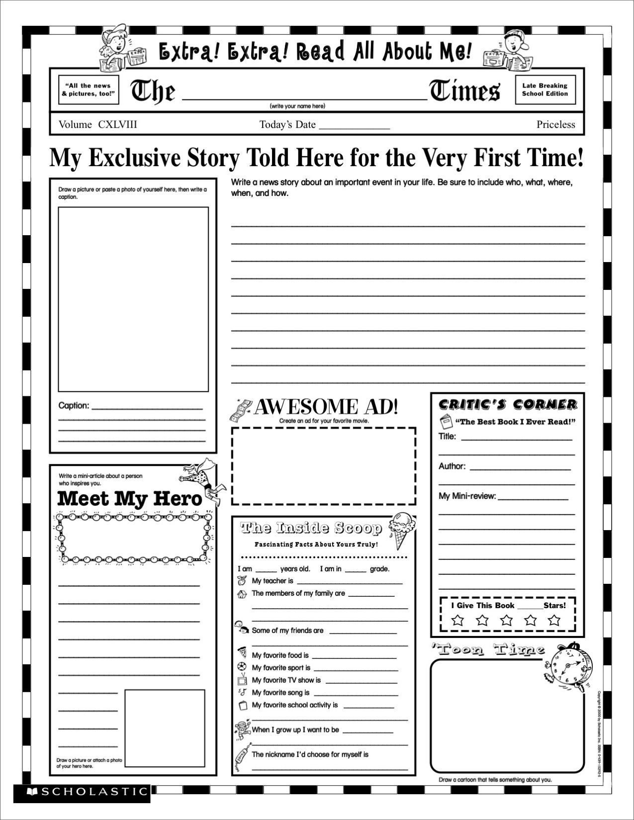 Printable Newspaper Activity, “The Year I Was Born” – Happy Trails