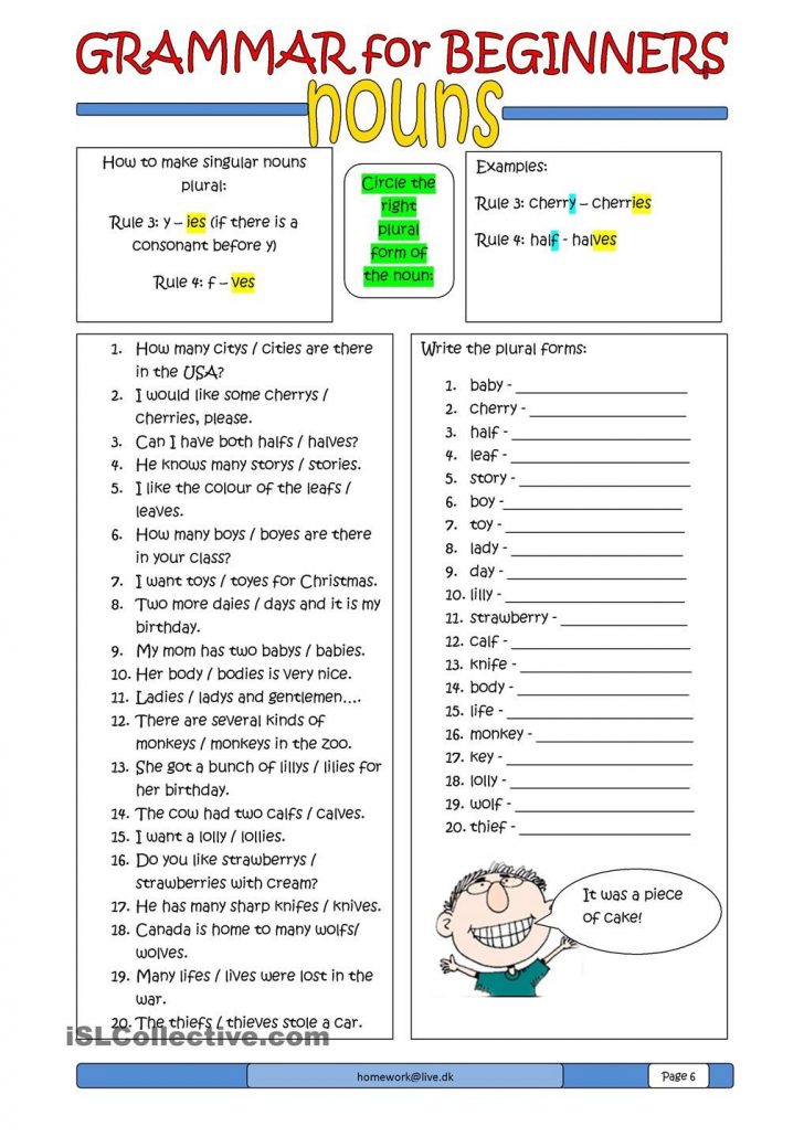 Free Printable English Lessons For Beginners