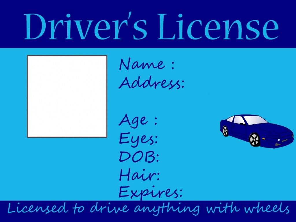 Great Template For Creating Any Type Of Licensesuch As A License - Free Printable Fake Drivers License
