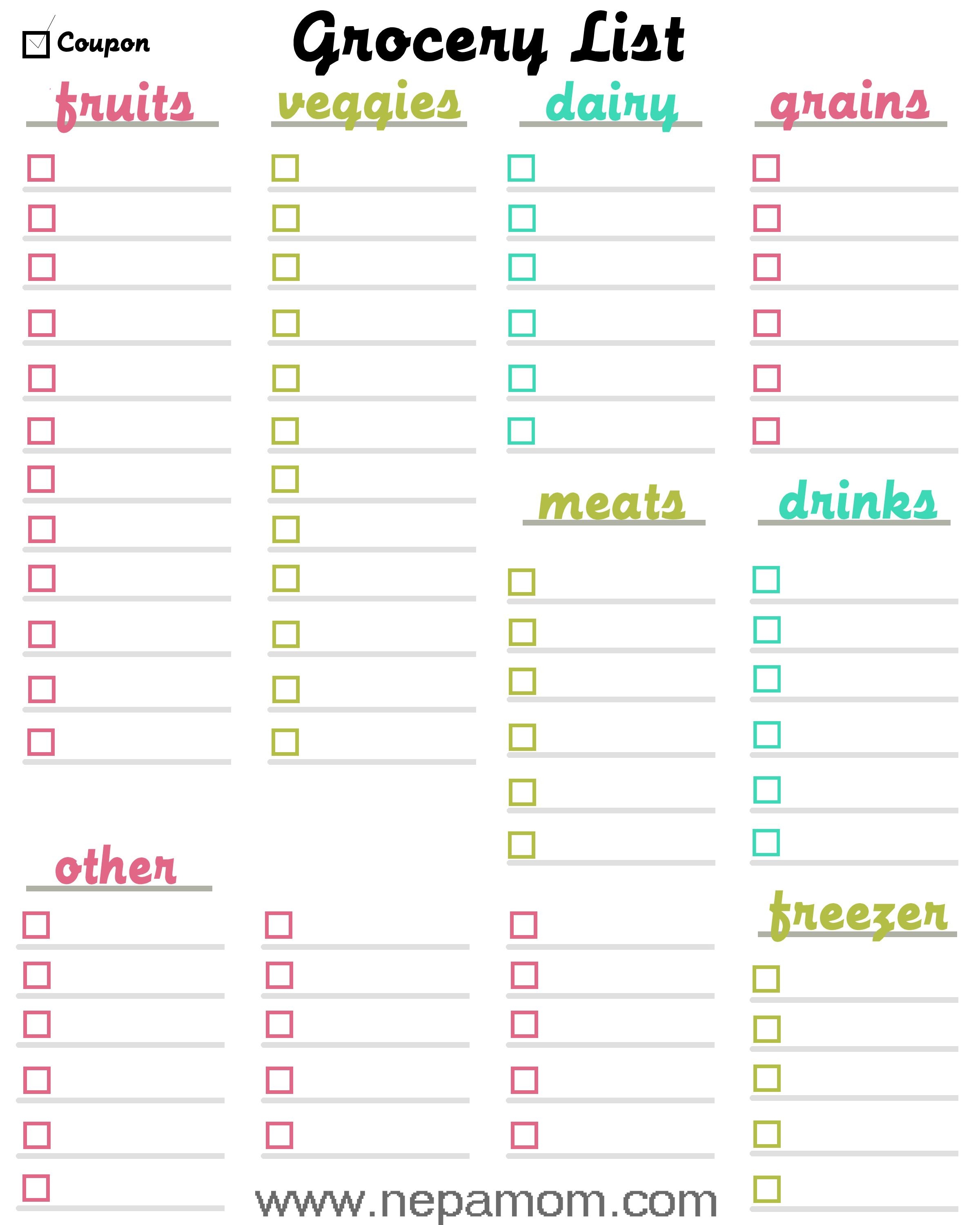 Grocery Shopping List Template--Print This Template Out And Save - Free Printable Grocery List