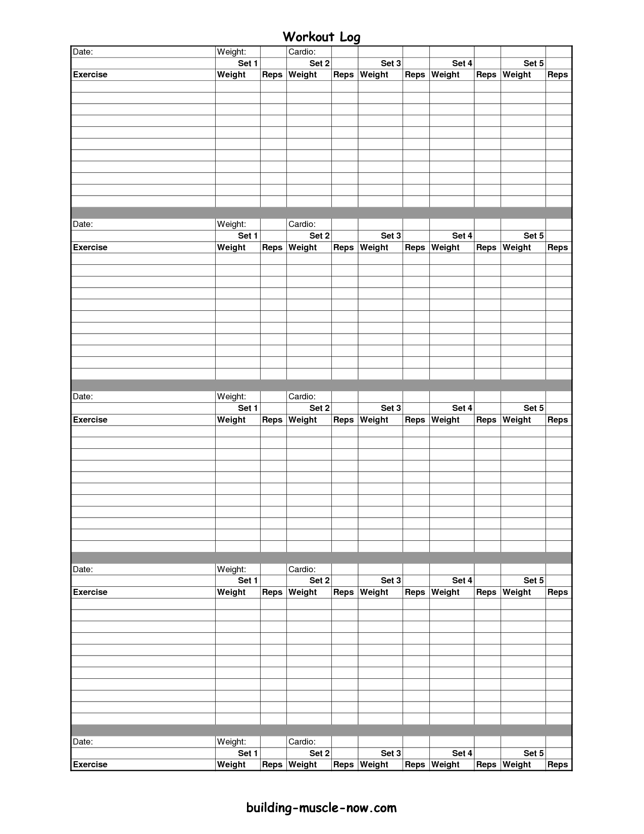 Gym Logs Unique Printable Exercise Log Free Printable Workout Logs - Free Printable Fitness Log