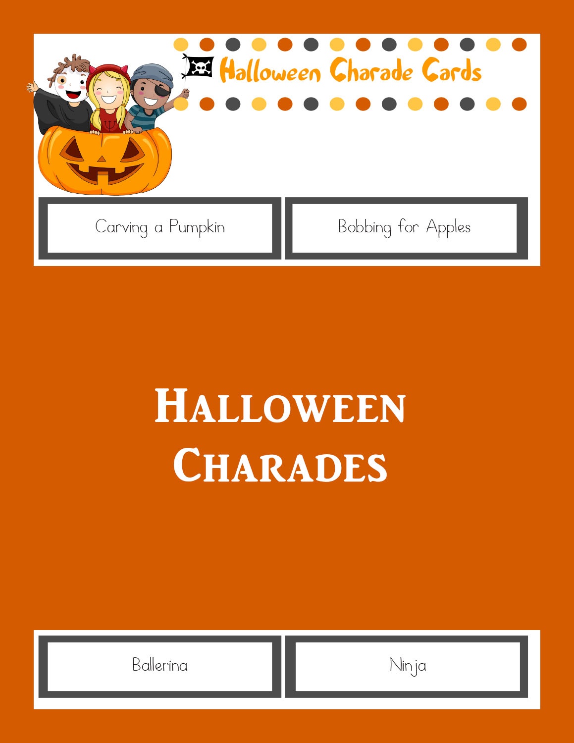 Halloween Charades: Printable Halloween Game - The Joys Of Boys - Free Printable Charades Cards