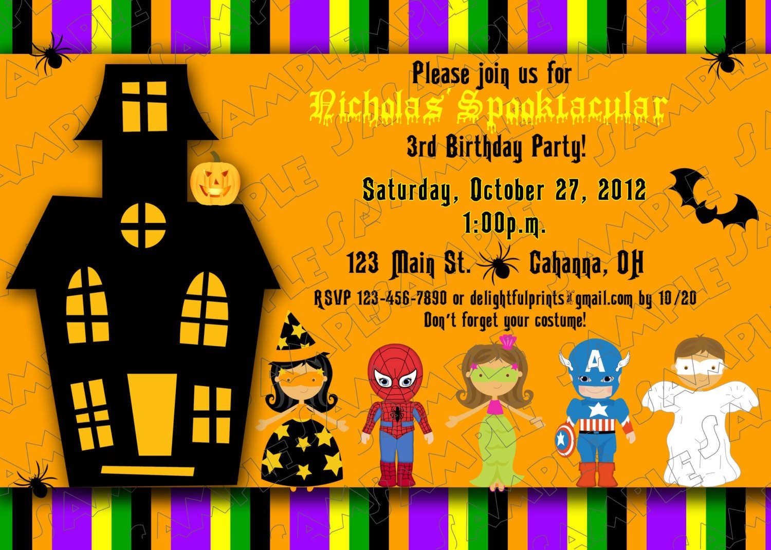 Halloween Kids Birthday Party Invitations | Printable Halloween - Free Printable Halloween Birthday Party Invitations