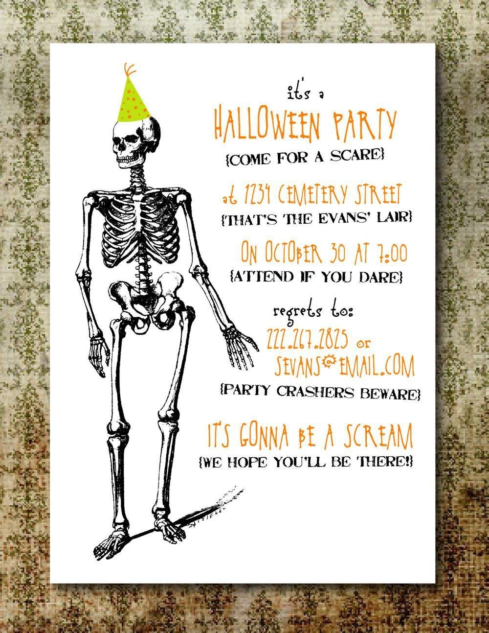 Halloween Party Invitations Free Printable … | Creepy In 2019… - Halloween Invitations Free Printable Black And White