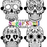 Halloween: Printable Sugar Skull Masks | Halloween | Printable   Free Printable Sugar Skull Day Of The Dead Mask