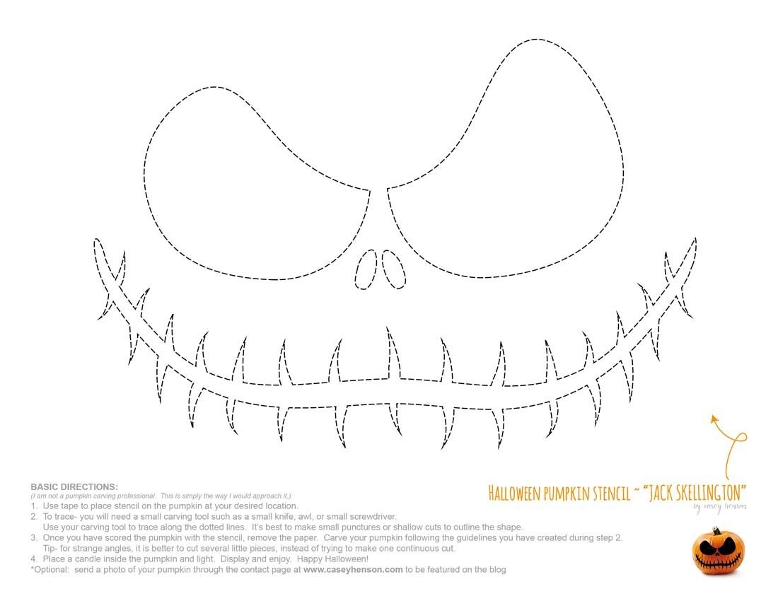 Jack Skellington And Sally Pumpkin Stencils Free Printable Free Printable