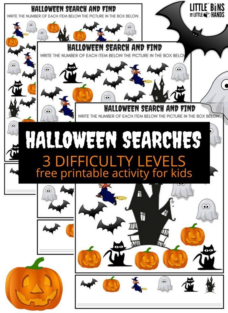 Halloween Searches Seek And Find Math Activity | All Things - Free Printable Halloween Homework Pass