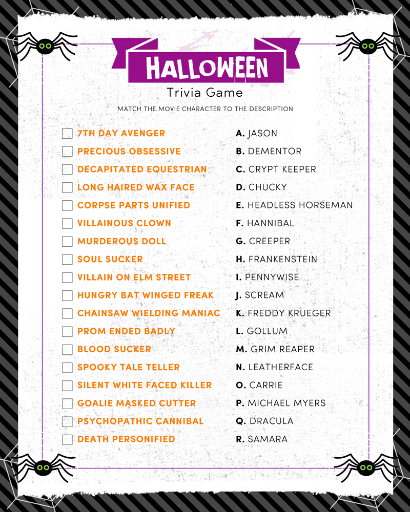 Halloween Trivia Print - Lil' Luna - Halloween Trivia Questions And Answers Free Printable