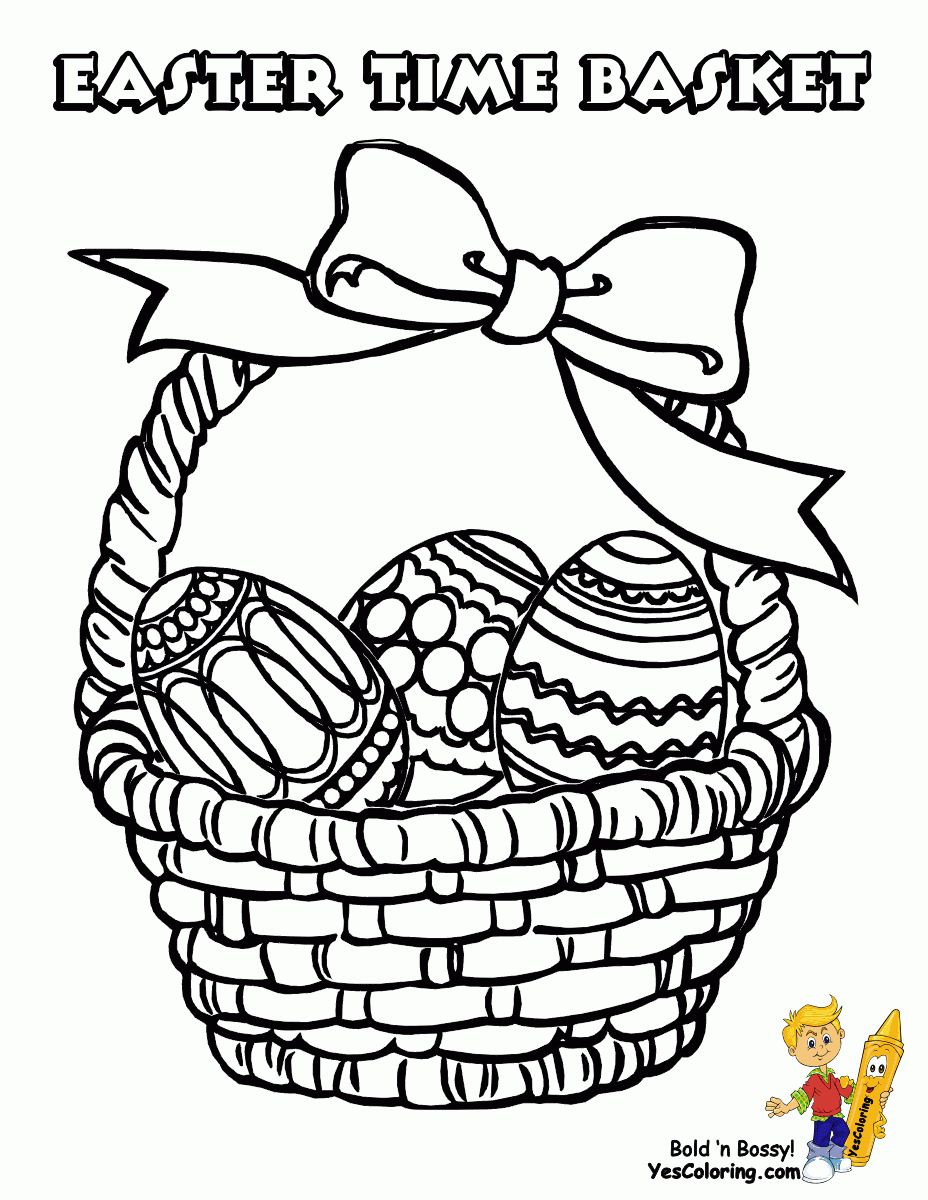 Handsome Easter Basket Coloring Pages | Free | Easter Coloring - Free Printable Coloring Pages Easter Basket