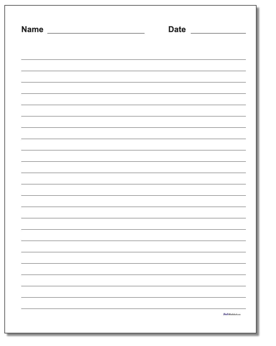 Handwriting Paper - Free Printable Lined Paper