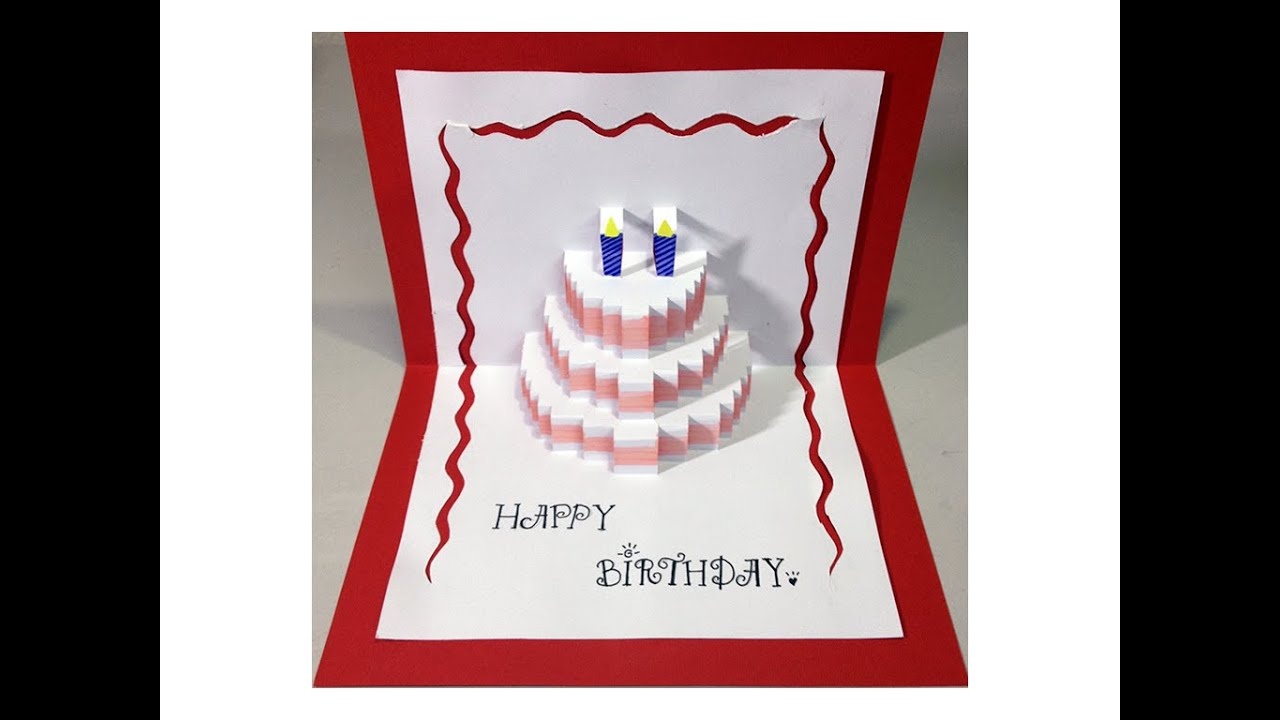 Happy Birthday Cake - Pop-Up Card Tutorial - Youtube - Free Printable Pop Up Birthday Card Templates