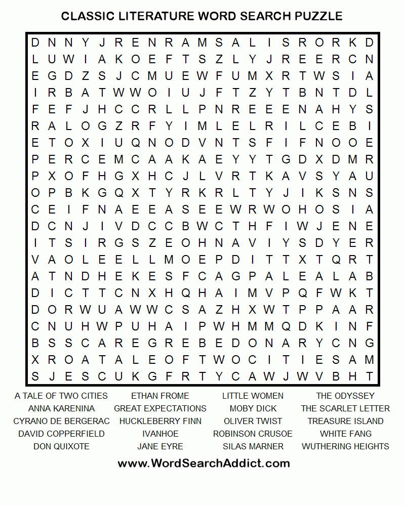 Free Printable Word Search Puzzles Adults Large Print - Free Printable