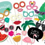 Hawaiian Party Photo Booth Props Summer Party Printables Instant   Hawaiian Photo Booth Props Printable Free