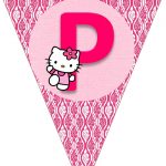 Hello Kitty Free Printable Bunting. Banderines De Hello Kitty   Free Printable Hello Kitty Alphabet Letters
