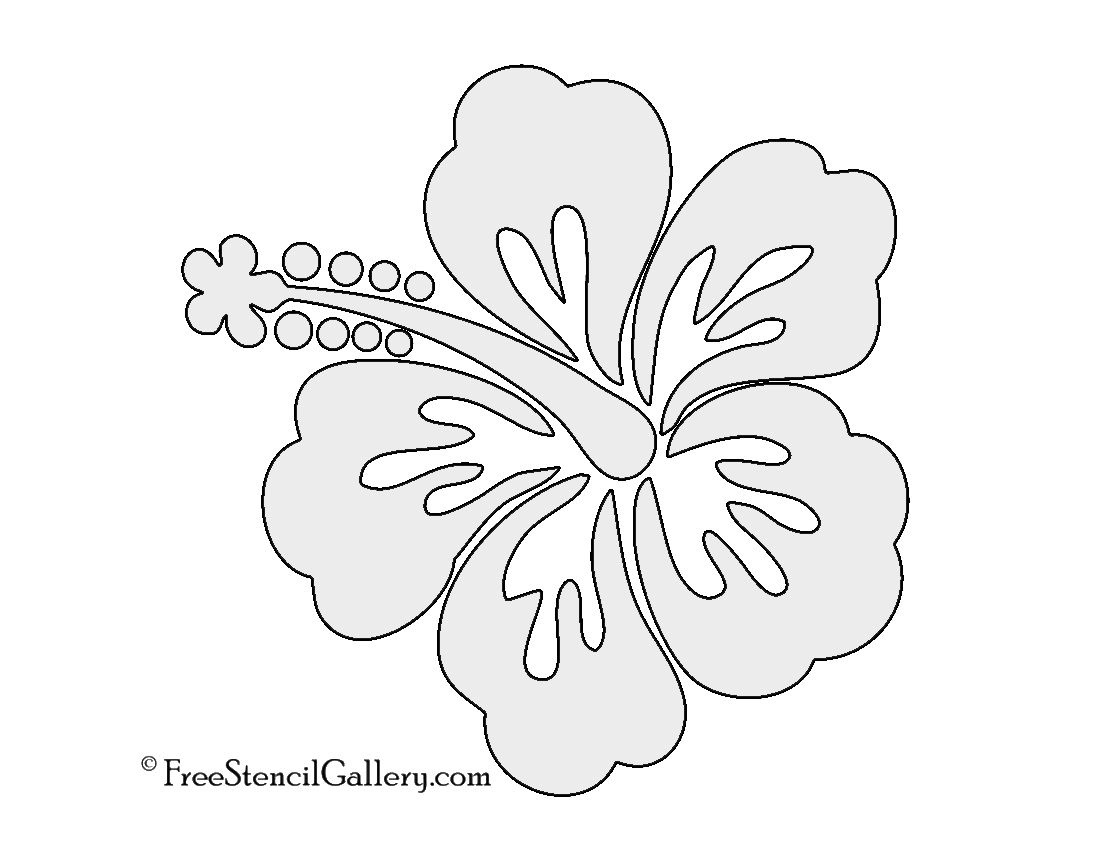 Hibiscus Flower Stencil | Free Stencil Gallery | Stencils | Hibiscus - Free Printable Stencils