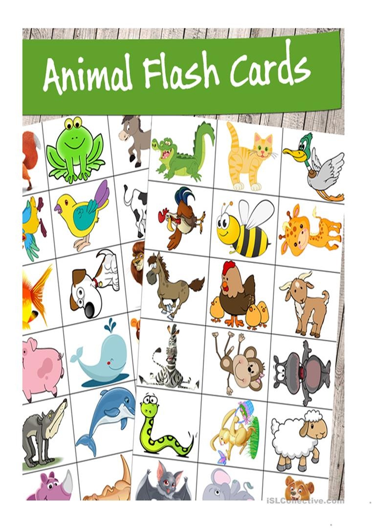 High Quality Printable Animal Flash Cards Worksheet - Free Esl - Free Printable Animal Cards