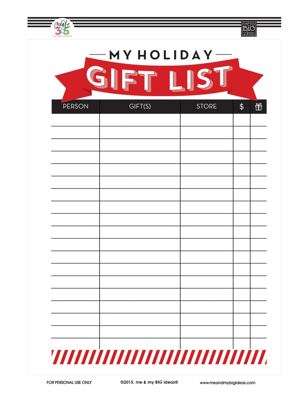 Holiday Gift List&amp;#039; Free Printables — Me &amp;amp; My Big Ideas - Free Printable Gift List