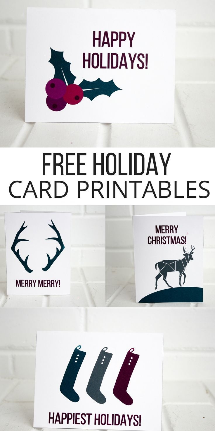Holiday Printable Cards (Free) | Christmas | Christmas Crafts - Make A Holiday Card For Free Printable