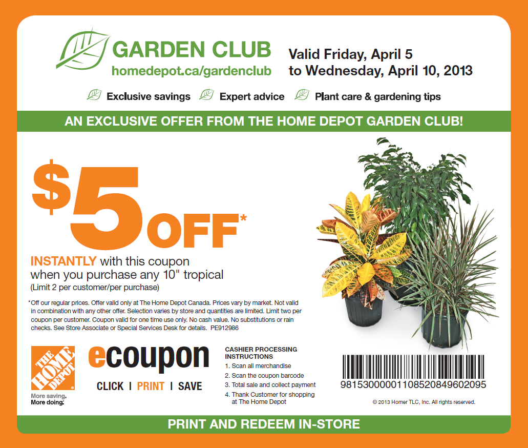 One (1X) 15 Off Hd Printable Coupon Free Printable Home Depot