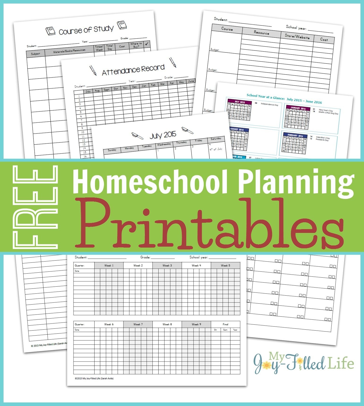 Homeschool Planning Resources &amp;amp; Free Printable Planning Pages - Free Printable Homeschool Curriculum