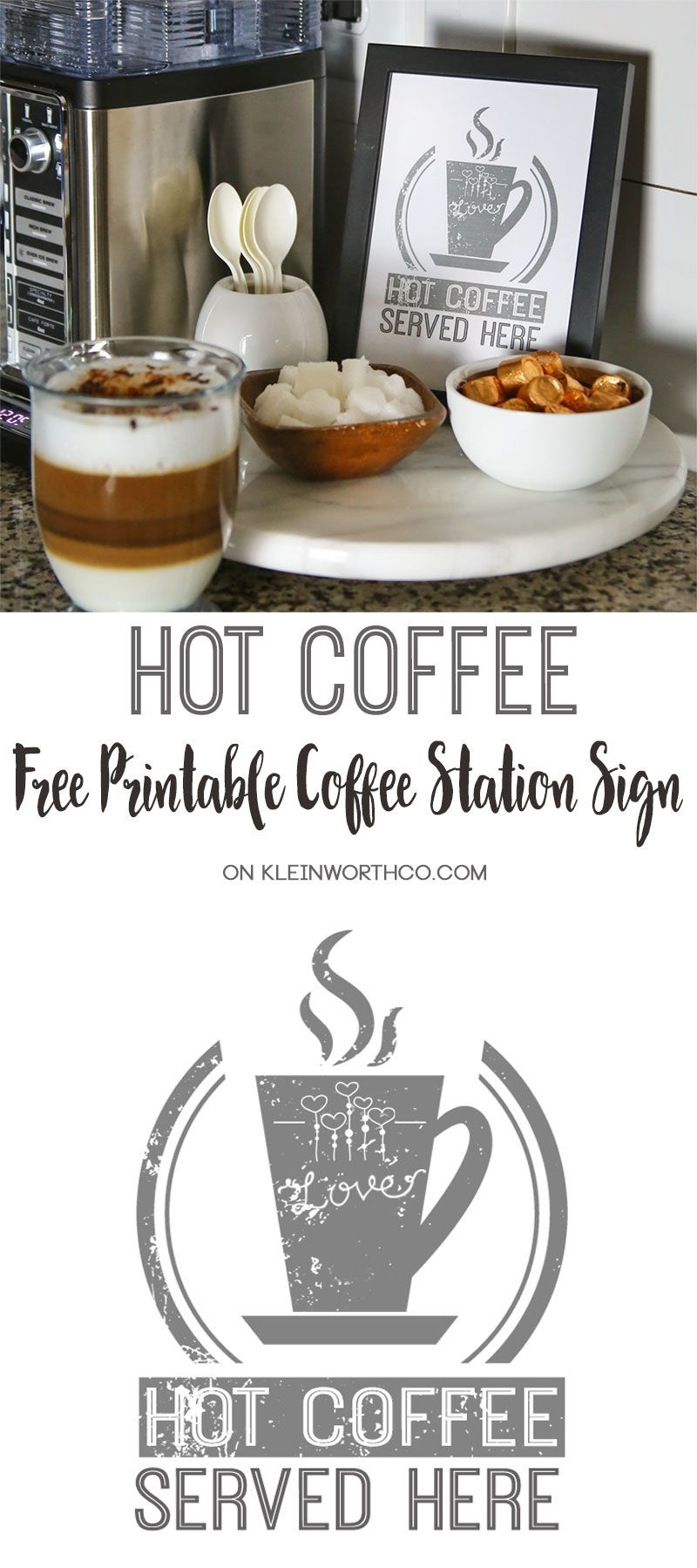 Hot Coffee Free Printable Coffee Station Sign Is The Perfect Way To - Free Printable Coffee Bar Signs