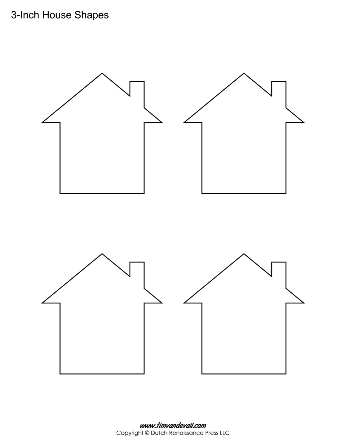 House Templates | Free Blank House Shape Pdfs - Free Shape Templates Printable