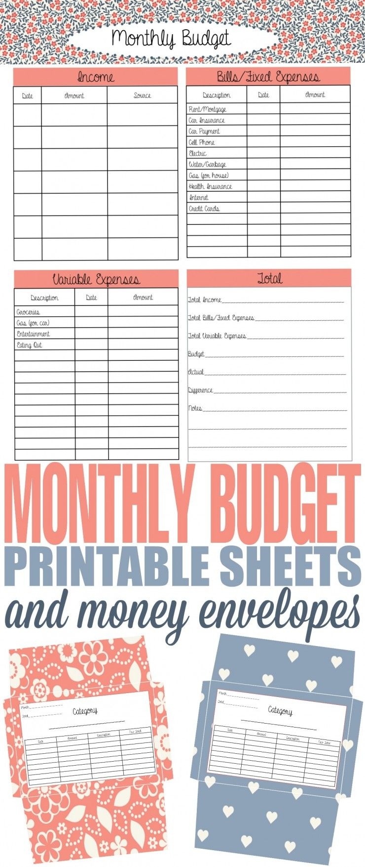 How To Budget And Spend Wisely With An Envelope System | Budgeting - Free Printable Money Envelopes