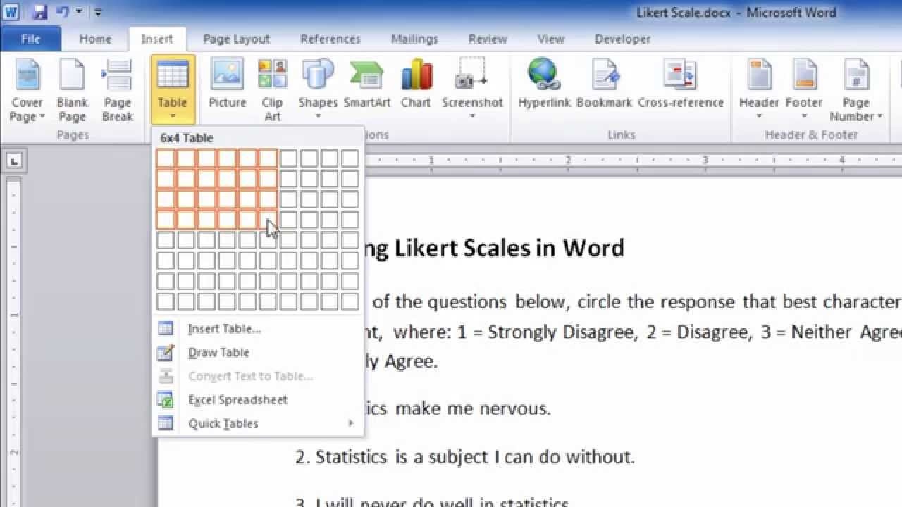 how-to-create-a-likert-scale-questionnaire-in-word-youtube-free