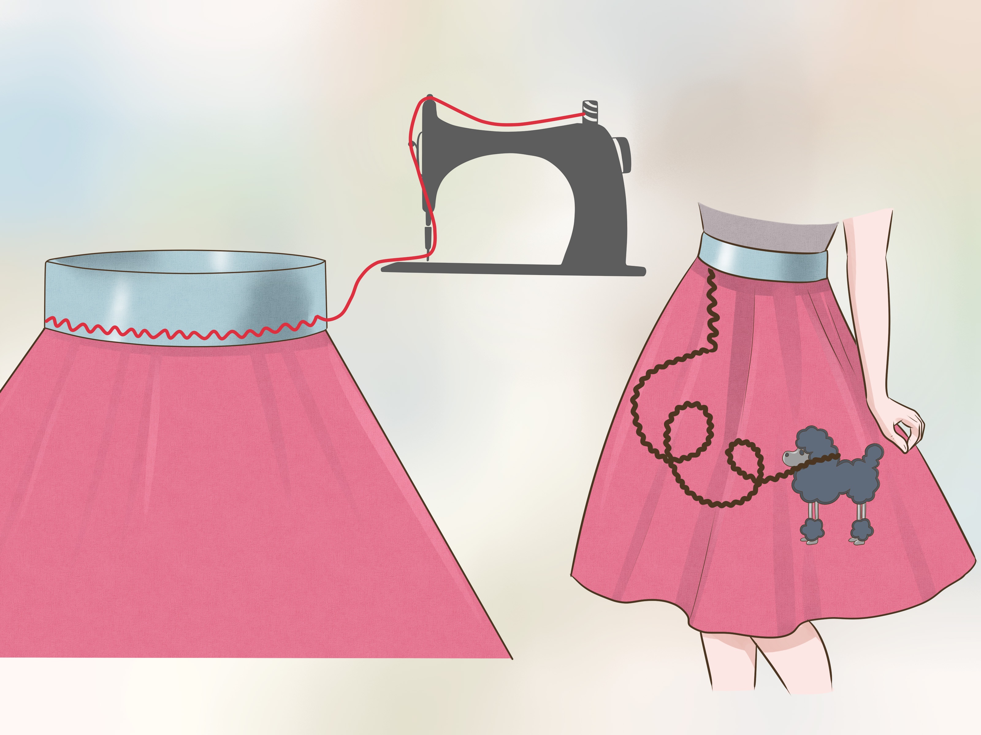 How To Make A Poodle Skirt Without A Pattern And With Minimal Sewing - Free Printable Poodle Template