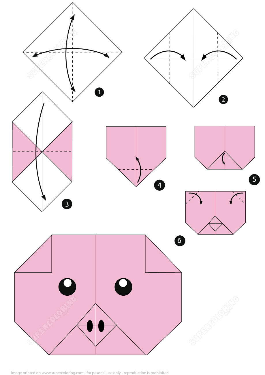 How To Make An Origami Pig Face Instructions | Free Printable - Printable Origami Instructions Free
