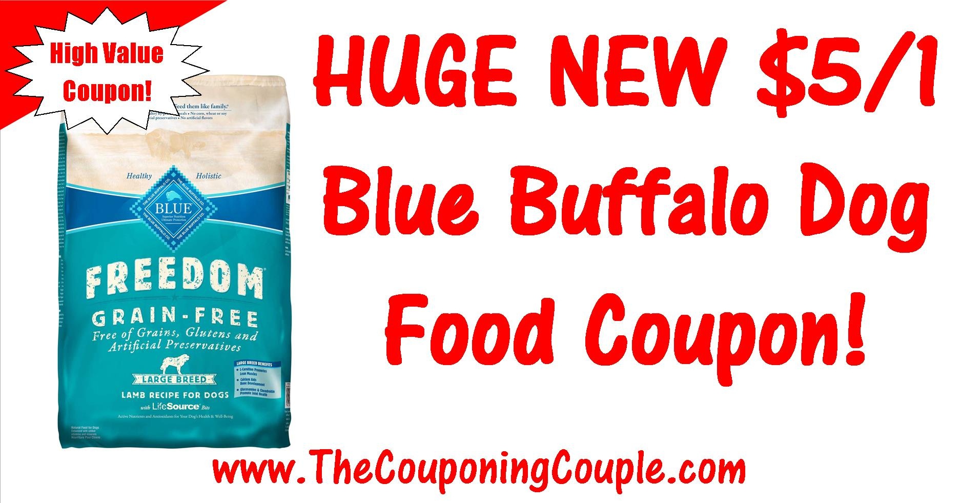 Huge Blue Buffalo Dog Food Printable Coupon ~ $5.00/1 Coupon! - Free High Value Printable Coupons