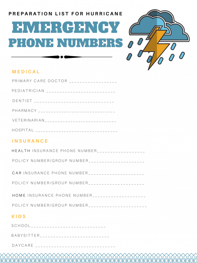 Free Printable Emergency Phone List Free Printable