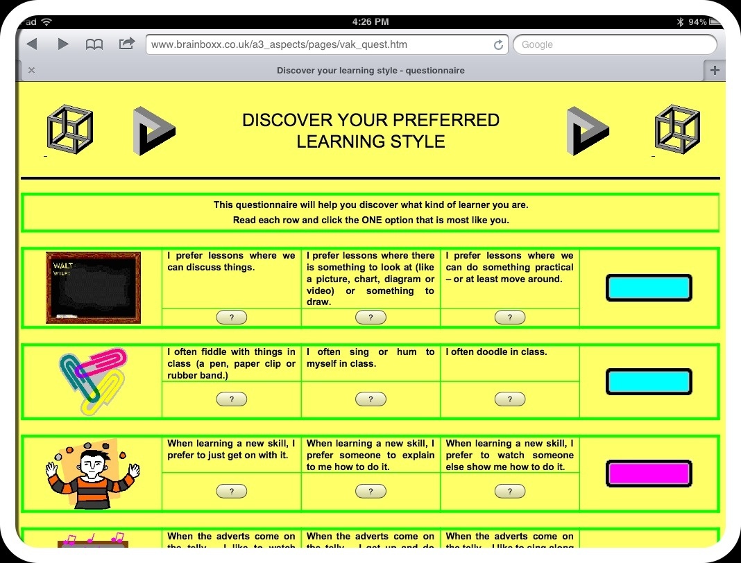 Identifying Student Learning Styles | All Access Pass - Free Learning Style Inventory For Students Printable
