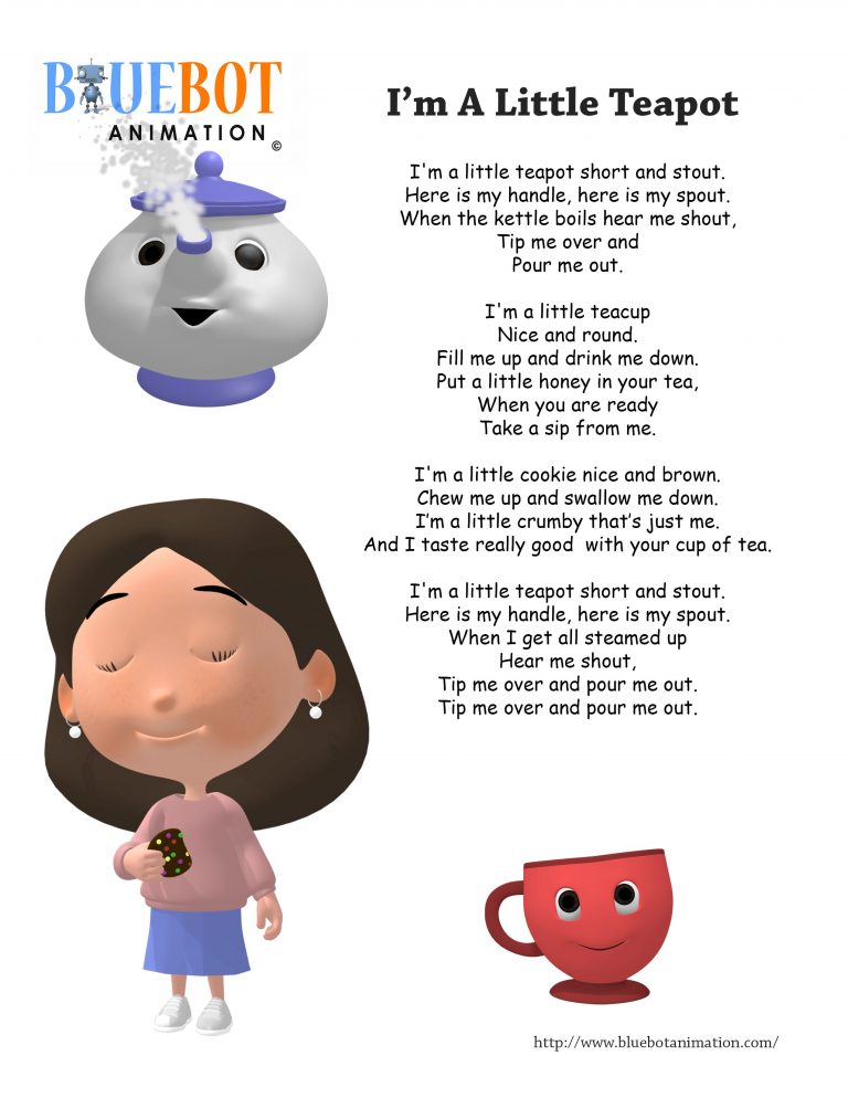 I'm A Little Teapot Nursery Rhyme Lyrics Free Printable Nursery Free