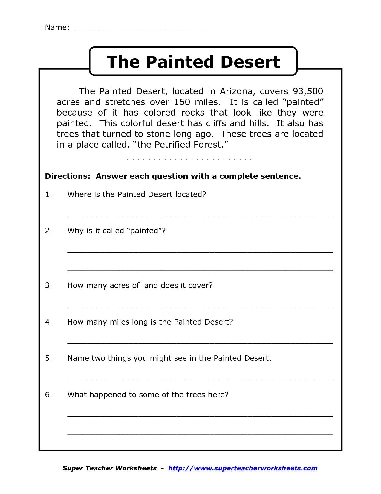 Free Printable Reading Comprehension Worksheets Grade 5 Free Printable