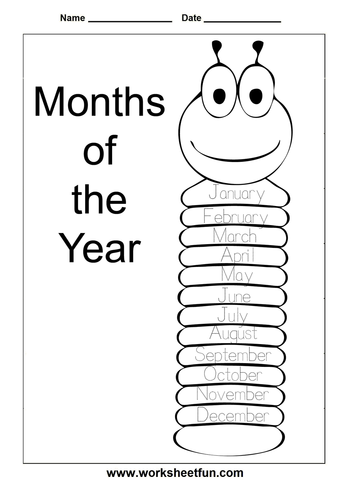 Free Printable Months Of The Year Chart Free Printable