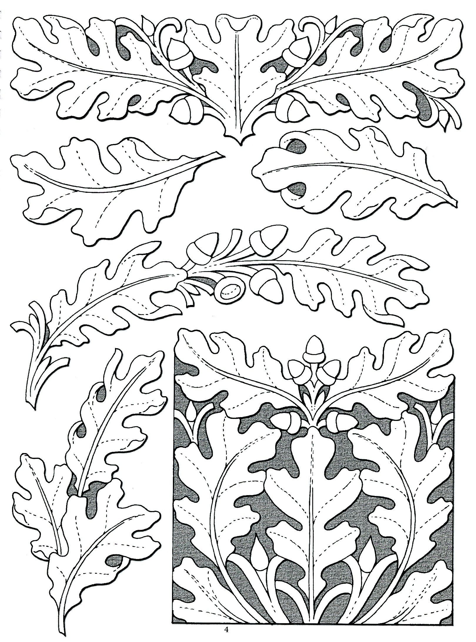 Inspirational Free Printable Leather Tooling Patterns  | Leather - Free Printable Oak Leaf Patterns