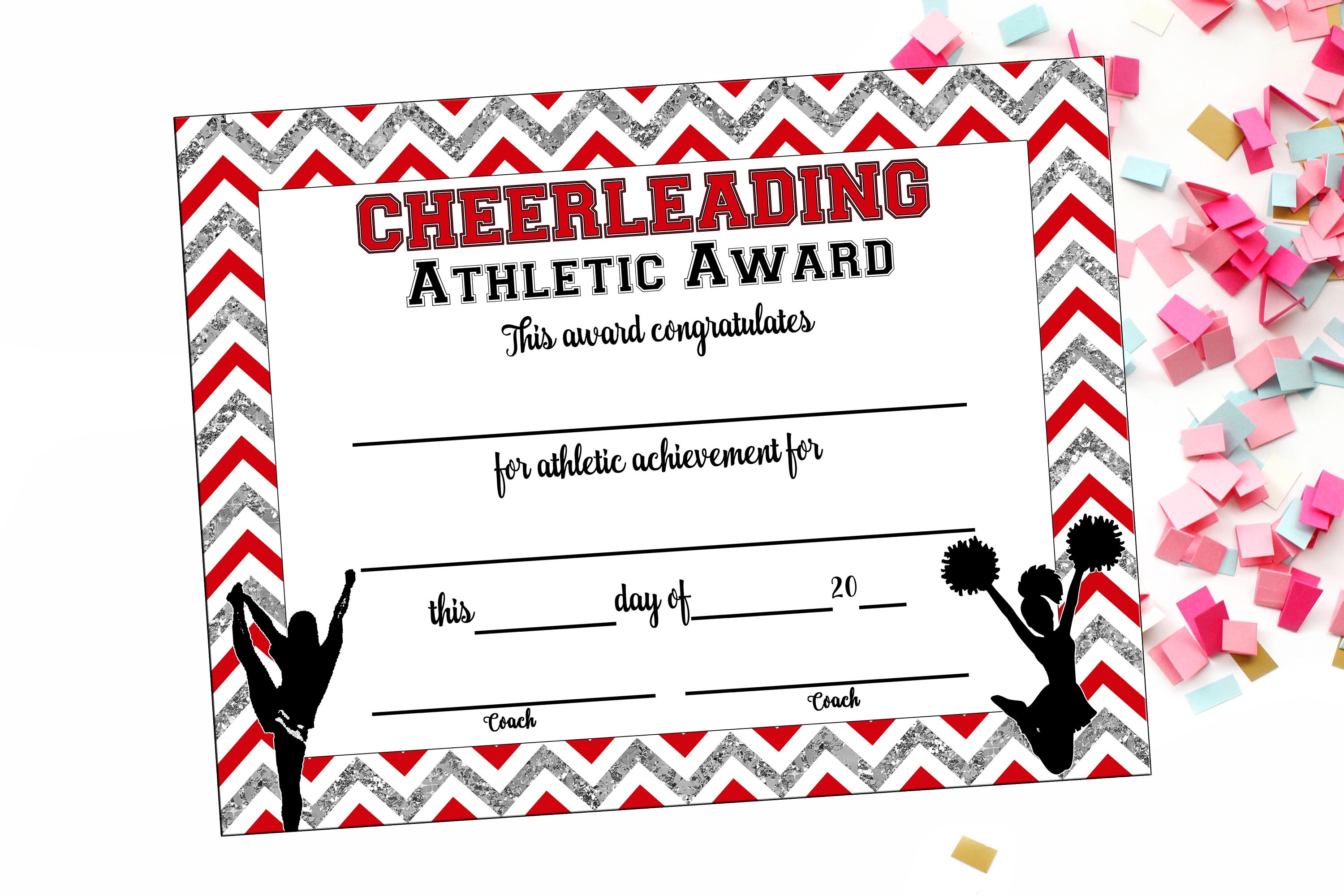 Instant Download Cheerleading Certificate Cheerleading | Etsy - Free Printable Cheerleading Certificates