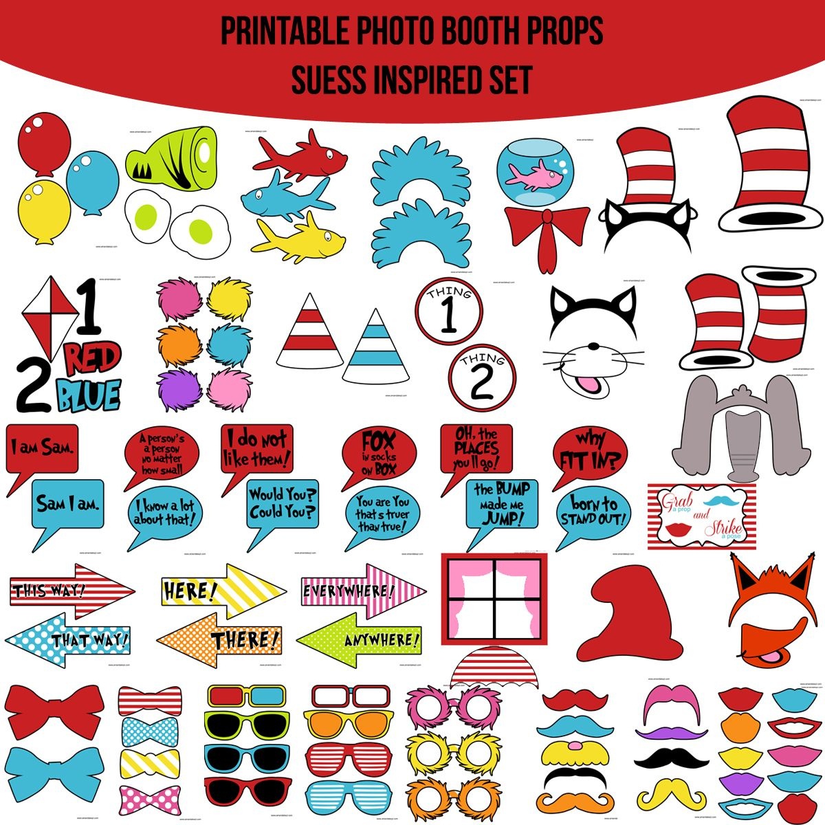 Free Printable Dr Seuss Photo Props Free Printable